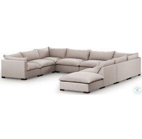 Westwood Bayside Pebble 8 Piece Sectional with Ottoman