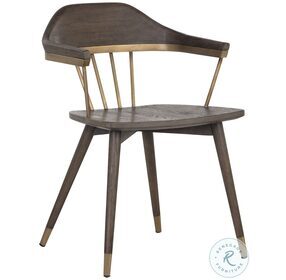 Demi Dark Brown And Antique Brass Dining Chair