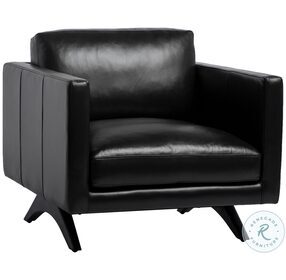 Rogers Cortina Black Leather Armchair