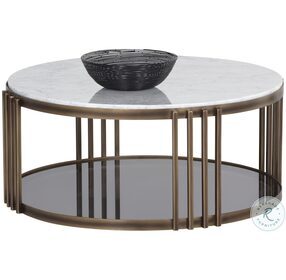 Naxos White And Rustic Bronze Coffee Table