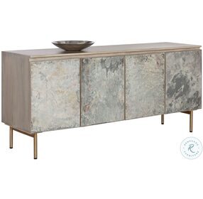 Mirabelli Gray And Brass Stainless Steel Sideboard