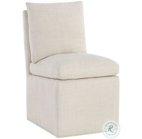 Glenrose Effie Linen Wheeled Dining Chair