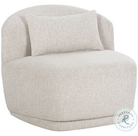Soraya Dove Cream Swivel Armless Chair