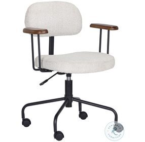 Ellen Copenhagen White Fabric Adjustable Office Chair