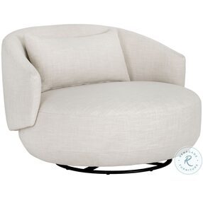 Effie Linen Fabric Walsh Swivel Lounge Chair