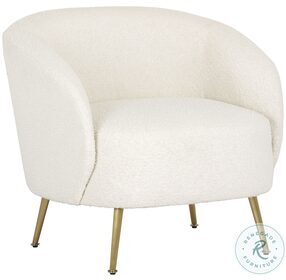 Clea Altro White Fabric Lounge Chair