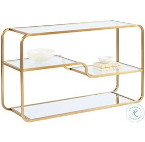 Silvia Gold Low Console Table