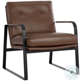 Sterling Missouri Mahogny Leather Lounge Chair