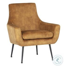 Aletta Nono Tapenade Gold And Black Fabric Lounge Chair