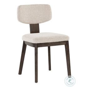 Rickett Dove Cream Dining Chair with Dark Brown Frame Set of 2