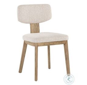 Rickett Dove Cream Dining Chair with Weathered Oak Frame Set of 2