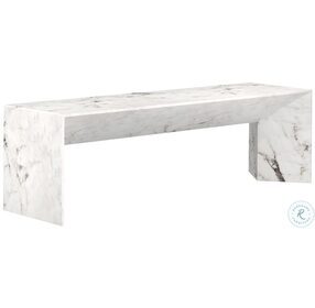 Nomad White Faux Marble Bench