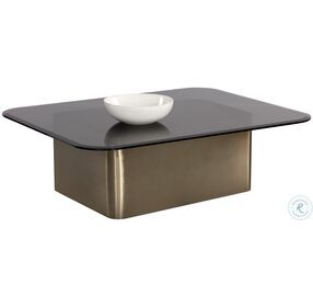 Amadeus Gray And Antique Brass Coffee Table