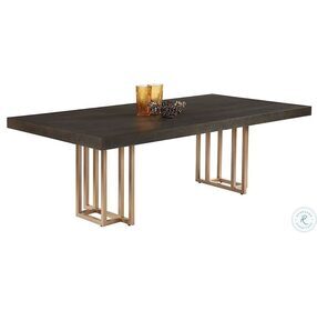 Baldessara Gray And Rustic Bronze 94" Dining Table