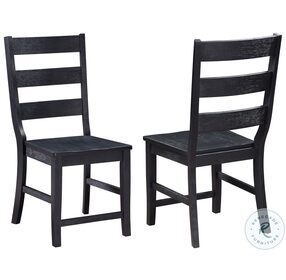 Newport Black Ladder Back Dining Side Chair Set of 2