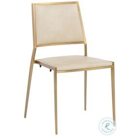 Odilia Bravo Cream Stackable Dining Chair Set of 2