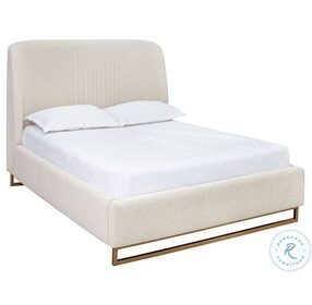 Nevin Dove Cream Queen Upholstered Panel Bed