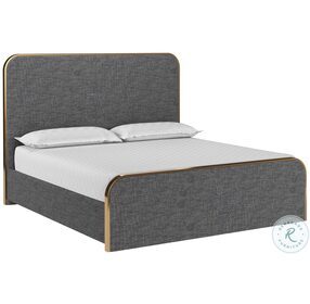 Tometi Chacha Gray King Upholstered Platform Bed