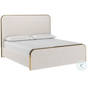 Tometi Chacha Cream King Upholstered Platform Bed