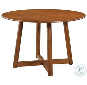 Dinah Walnut Solid Wood Round Dining Table