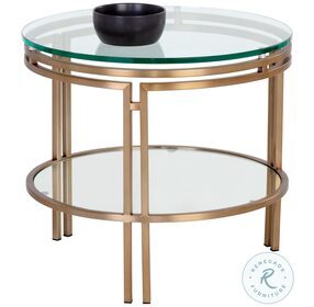 Andros Antique Brass End Table