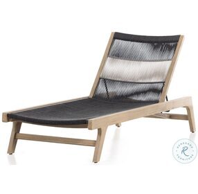 Julian Washed Brown And Dark Grey Rope Outdoor Chaise