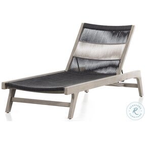 Julian Weathered Grey And Dark Grey Rope Outdoor Chaise