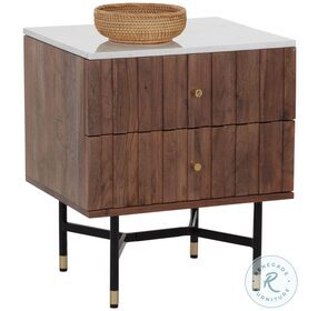 Wellington White And Brown Nightstand