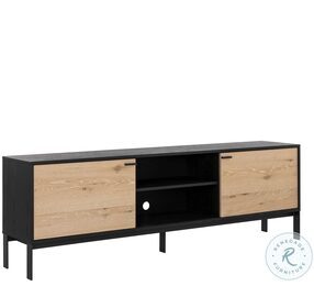 Rosso Brown And Matte Black TV Stand