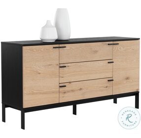 Rosso Brown And Matte Black Medium Sideboard