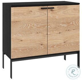 Rosso Brown And Matte Black Small Sideboard