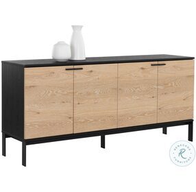 Rosso Brown And Matte Black Large Sideboard