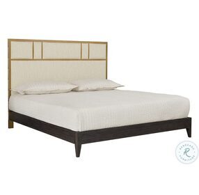 Alvaro Dazzle Cream and Dark Gray King Upholstered Platform Bed