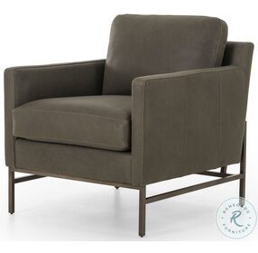 Vanna Umber Pewter Leather Chair