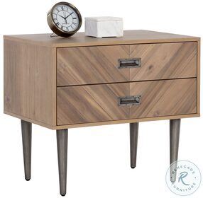 Grayson Light Wash And Pewter Nightstand