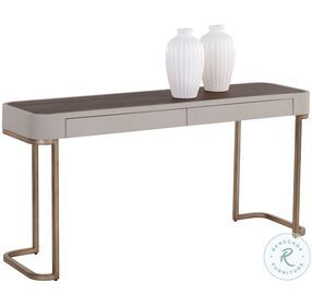 Jamille Cream And Warm Brass Console Table