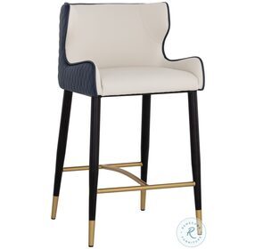 Gianni Dillon Cream And Thunder Counter Height Stool