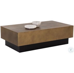Blakely Antique Brass And Matte Black Coffee Table