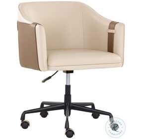 Carter Napa Beige And Tan Adjustable Office Chair