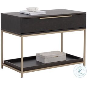 Rebel Gray And Gold Nightstand