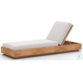 Kinta Stone Grey And Natural Teak Outdoor Chaise
