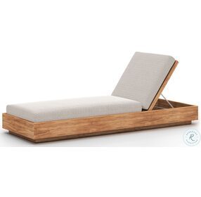 Kinta Faye Sand And Natural Teak Outdoor Chaise
