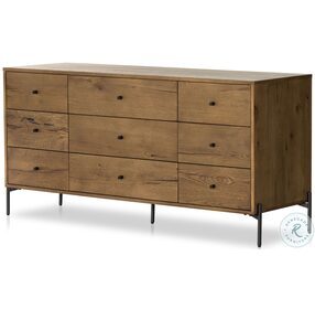 Eaton Amber Oak Resin 9 Drawer Dresser