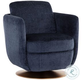 Gilley Bergen Navy Swivel Lounge Chair