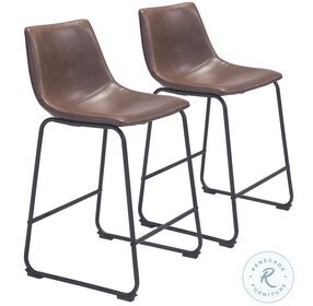 Smart Vintage Espresso Counter Height Chair Set Of 2