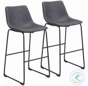 Smart Charcoal Bar Chair Set Of 2