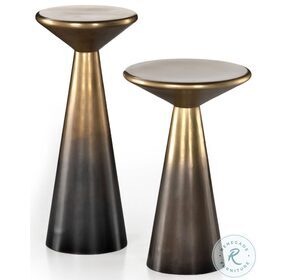 Cameron Ombre Antique Brass Accent Tables Set Of 2