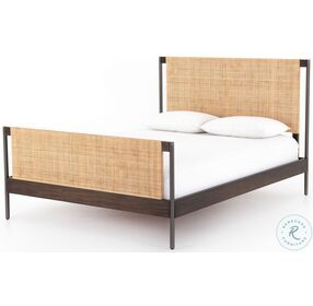 Jordan Natural Cane And Warm Brown Queen Platform Bed