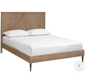 Grayson Light Acacia Queen Upholstered Platform Bed