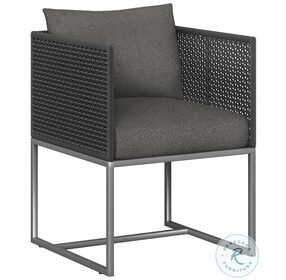 Crete Dark Gray Outdoor Dining Arm Chair